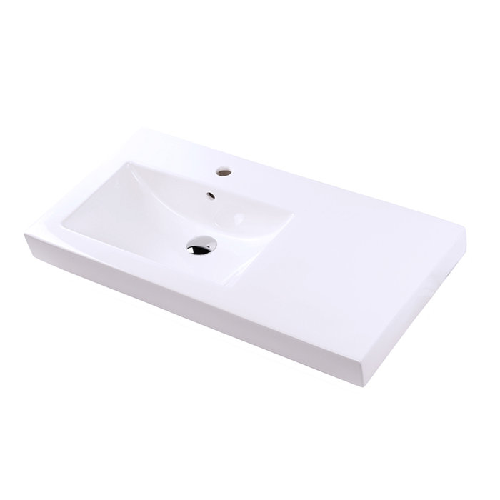 LACAVA Aquaquattro 18'' White Porcelain Rectangular Bathroom Sink with Overflow Wayfair